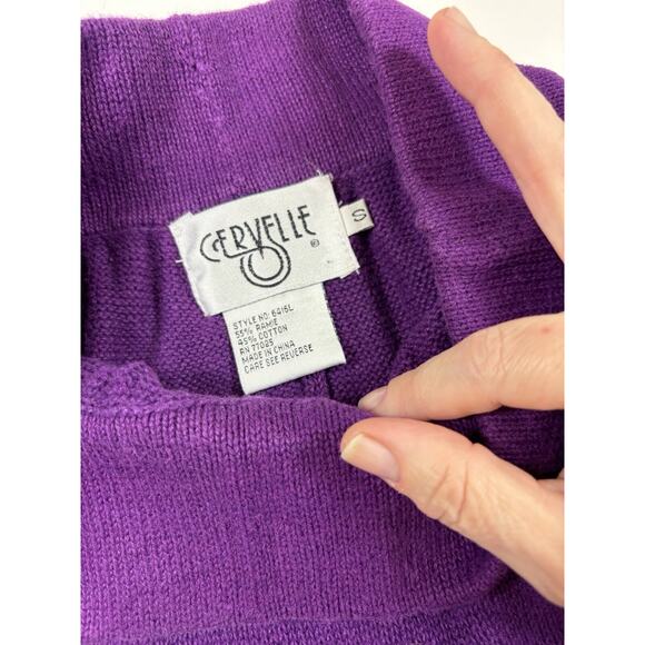 Cervelle Matching Set Sweater Pants Beaded Cardigan Purple Small - Picture 4 of 16